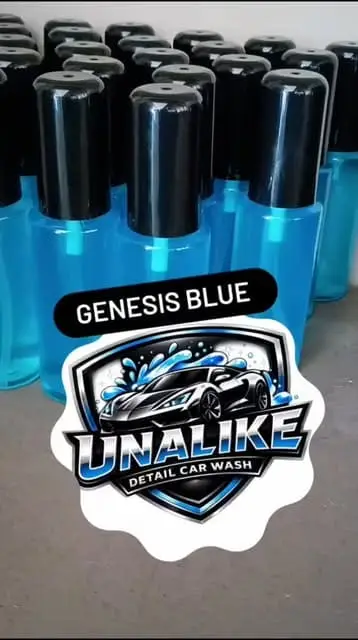 Video by @unalike_detailing on May 30, 2026. May be an image of hair product, water bottle, bottle and text that says 'GENESISBLUE GENESIS BLUE DNALIKE DETAILCARWASH DETAILCAR DETAIL CAR WASH'.